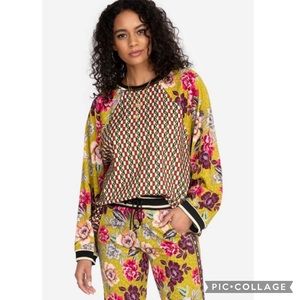 Johnny Was Roxy cropped pullover top & joggers XS